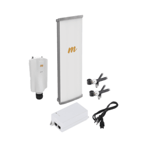 Kit de radio A5x con antena N545X4, 4.9 a 6.4 GHz, 700 Mbps, hasta 64 usuarios concurrentes,  Monitoreo a travez de la nube, incluye jumper, PoE24V, cable de alimentación y montaje