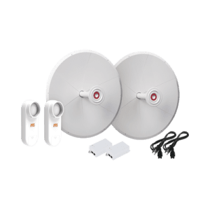 Kit de 2 radios C5X con antenas TXPD30C5X (30 dBi), rango de frecuencia extendida (4.9 a 6.4 GHz), incluye inyector POE y cable de alimentación