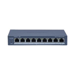 Switch PoE+ / Monitoreable / 8 Puertos 10/100 Mbps PoE+ / 1 Puerto 1000 Mbps Uplink /  Configuración Nube Hik-Partner Pro / Modo Extendido hasta 300 metros / 60 W