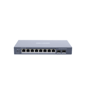 Switch Gigabit PoE+ / Administrable / 8 Puertos Gigabit PoE+ / 2 Puertos SFP / Configuración Nube Hik-Partner Pro / Modo Extendido hasta 300 Metros / 110 W