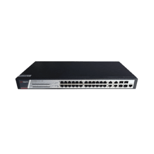 Switch Gigabit PoE+ / Administrable / 24 Puertos 1000 Mbps PoE+ / 4 Puertos 1000 Mbps + 4 Puertos SFP de Uplink / 370 Watts / Soporta IGMP