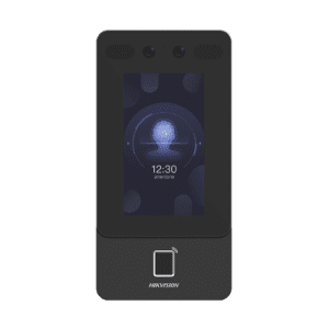 Terminal Min Moe PoE & WiFi de Reconocimiento Facial y Huella con Lector MIFARE / Exterior IP65  / Hasta 1.5 mts en Lectura de Rostro / Soporta P2P / 1,500 Rostros / 3,000 Huellas / Salida 12 Vcd para Chapa / PoE / SIP Estandar / HIK-IA