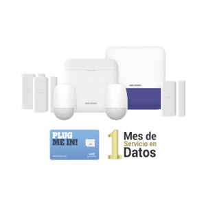 (AX PRO) KIT de Alarma AX PRO con GSM (3G/4G) / Incluye: 1 Hub / 2 Sensores PIR / 3 Contactos Magnéticos mini / 1 Control Remoto / 1 Sirena Inalambrica Exterior  / 1 WiFi / 1 MICROSIM30M2M con 1 mes de servicio/Compatible con Hik-Connect P2P