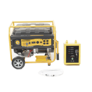 Generador a Gasolina / Planta de Emergencia con Encendido Automático, 6.5KW, 220Vac 2 Fases, Jaula con Ruedas para Fácil Traslado