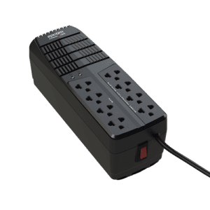 Regulador de Voltaje 2000 VA-1000 W / 4 Contactos con AVR / 4 Contactos con Supresor de Picos / Protección RJ11