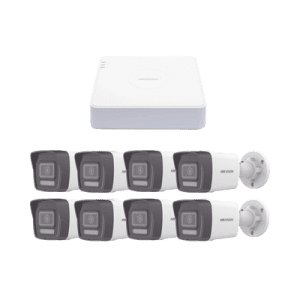 Kit IP 1080p (2 Megapixel) / NVR de 8 Canales con 8 Puertos PoE / 8 Cámaras IP Bala ColorVu Lite y ACUSENSE Lite / Micrófono Integrado