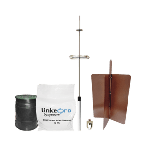 Kit pararrayo LinkedPro básico. Ideal para la protección de mástiles y postes.