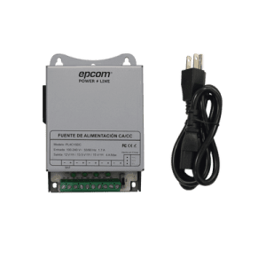 Fuente de Poder Metálica / Para 4 Cámaras / Ajustables a 12 o 13.5 o 15 Vcc / 4 Amperes / Instalación en Pared.