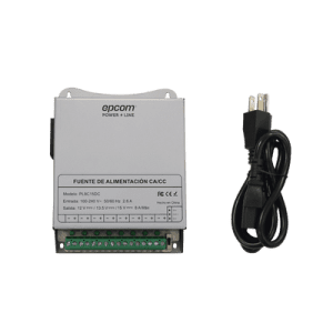 Fuente de Poder Metálica / Para 8 Cámaras / Ajustables a 12 o 13.5 o 15 Vcc / 8 Amperes / Instalación en Pared.